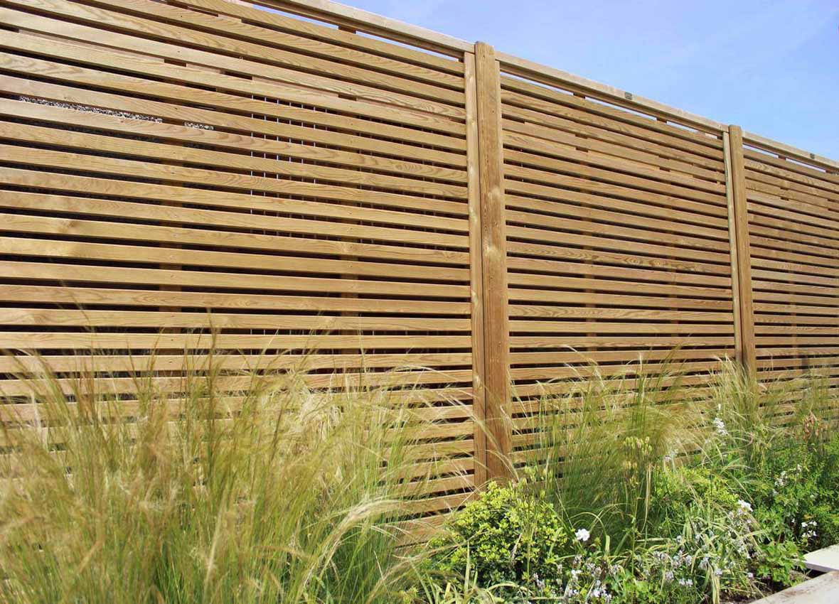 Contemporary Venetian Slatted Fence Panel